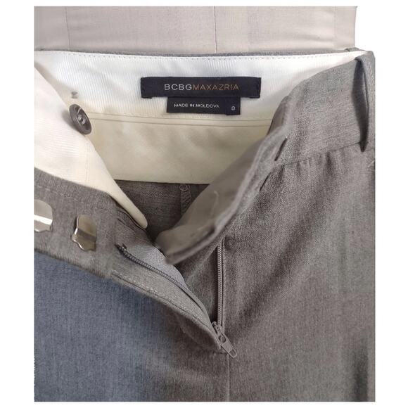 BCBG Gray Tailored Trousers Size 8 Career Dressy Low Waist Classic Work Pants - Picture 11 of 12